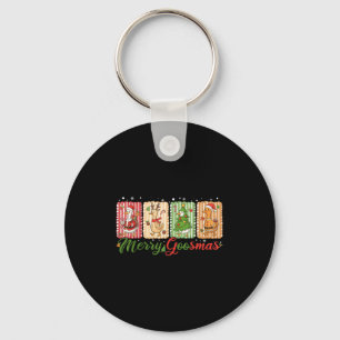 Porte-clés Amusant Joyeux Goosemas Canard de Noël Silly Goose