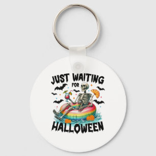 Porte-clés Amusant Juste En Attente D'Halloween Squelette Éff