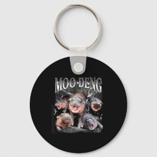Porte-clés Amusant Moo-deng Baby Pygmy Hippo Cute Zoo Pour Fa