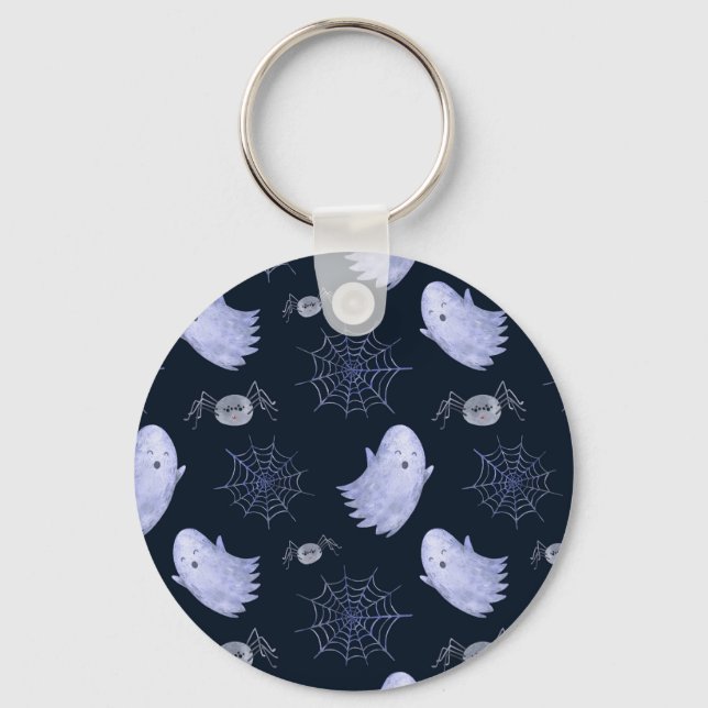 Porte-clés Amusant Motif d'Halloween Spider Fantôme. (Recto)