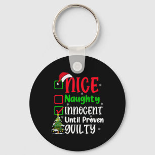 Porte-clés Amusant Nice Naughty Innocent Noël Adultes