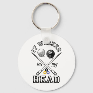 Porte-clés Amusant Pool Art Pour Hommes Femmes Billard Lover 