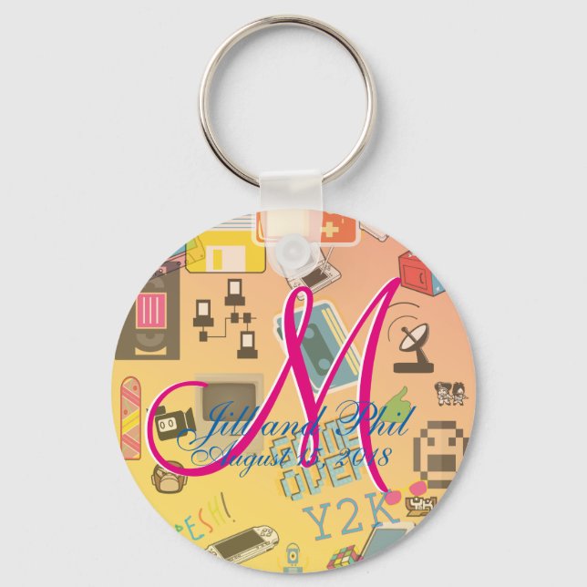 Porte-clés Amusant Retro Video Gamer 🎮 Alerte Nerd (Recto)