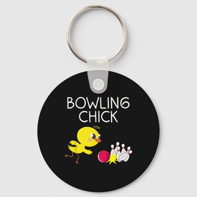 Porte-clés Amusante Conception De Bowling Pour Filles Bowler  (Recto)