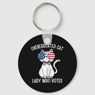 Porte-clés Amusante Femme De Chat Suréduquée Qui Vote Pour Ka