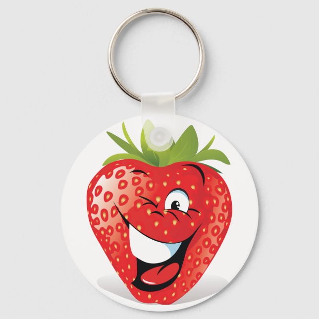 Porte-clés Amusante pince à fraise Doodé clip art (Recto)