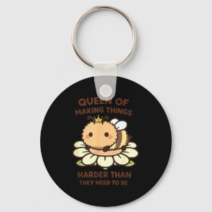 Porte-clés Amusante reine abeille amoureuse mème kawaii fille