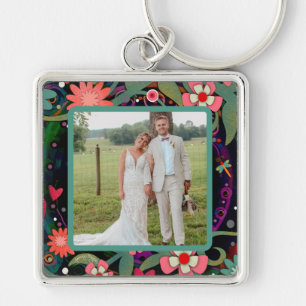 Porte-clés Amusants Joli Dragonfly Floral Photo Inspirivity