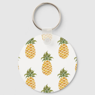 Porte-clés Ananas peint à la main, arrière - plan aquarelle.