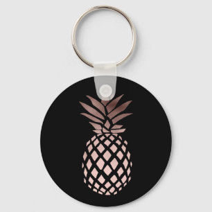 Porte-clés ananas tropical d'or rose clair élégant de faux