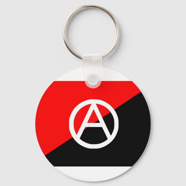 Porte-clés Anarchie du drapeau rouge noir et blanc (Recto)