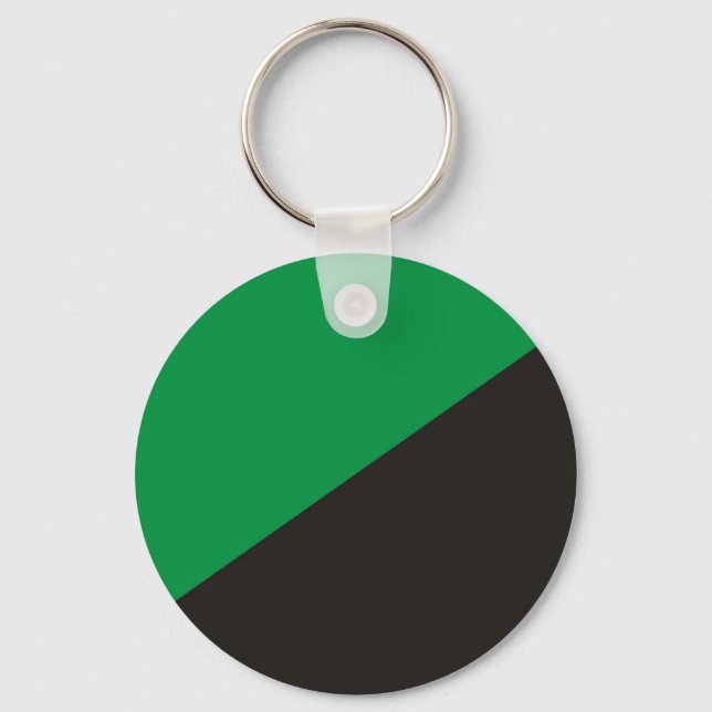 Porte-clés anarchie éco drapeau vert noir écologie bio (Recto)