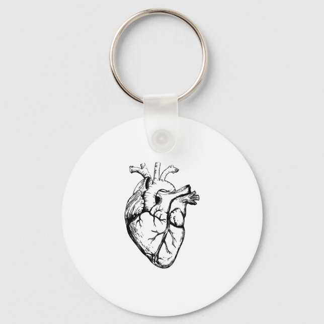 Porte-clés Anatomical Heart Vintage Line Art (Recto)