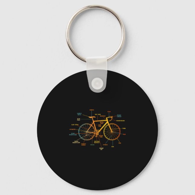 Porte-clés Anatomie d'un vélo - pièces de vélo  (Recto)