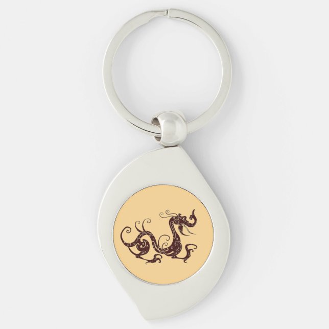Porte-clés Ancien dragon mystique brun (Devant)