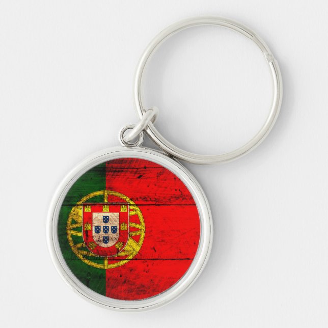 Porte-clés Ancien drapeau portugais en bois (Devant)