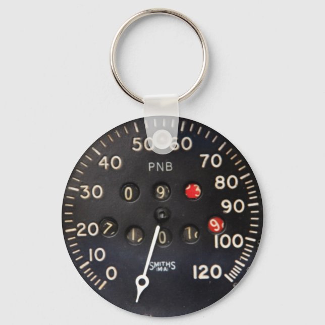 Porte-clés Ancienne jauge de compteur de vitesse de voiture v (Recto)