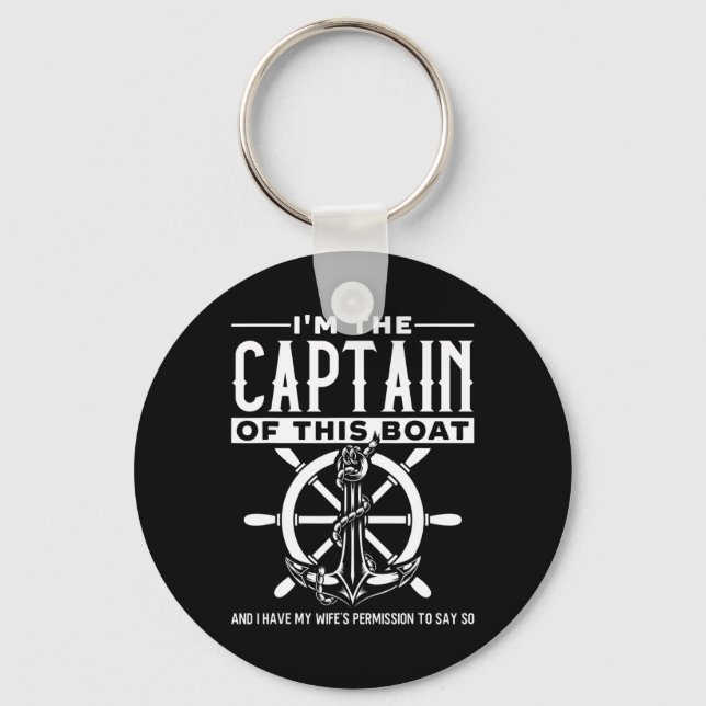 Porte-clés Ancre à la voile Autorisation du capitaine de bate (Recto)