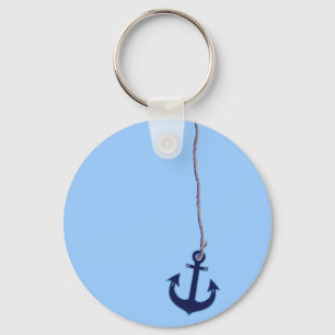 Porte-clés ancre bleu marine