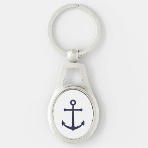 Porte-clés Ancre bleue marine
