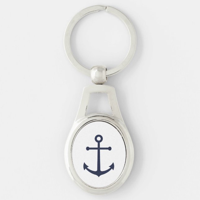 Porte-clés Ancre bleue marine (Devant)