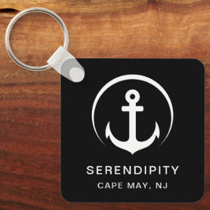 Porte-clés Ancre de bateau moderne Noir