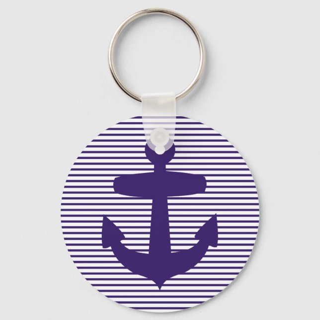 Porte-clés Ancre de la Marine avec Bleu Breton (Recto)