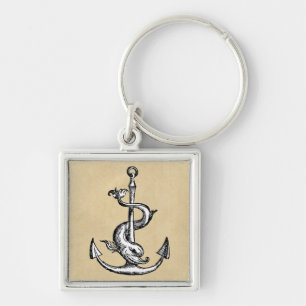 Porte-clés Ancre et dauphin - Festina Lente