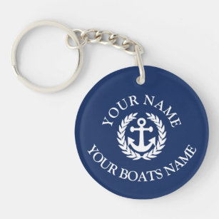 Porte-clés Ancre nautique de nom fait sur commande de bateau