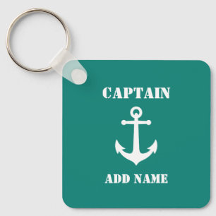 Porte-clés Ancre nautique vintage Nom du capitaine ou du bate