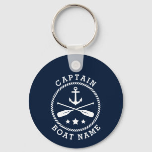 Porte-clés Ancre Oars Stars Nom du capitaine Photo Retour