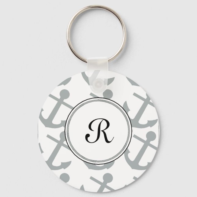 Porte-clés Ancres Motif avec Monogramme (Recto)