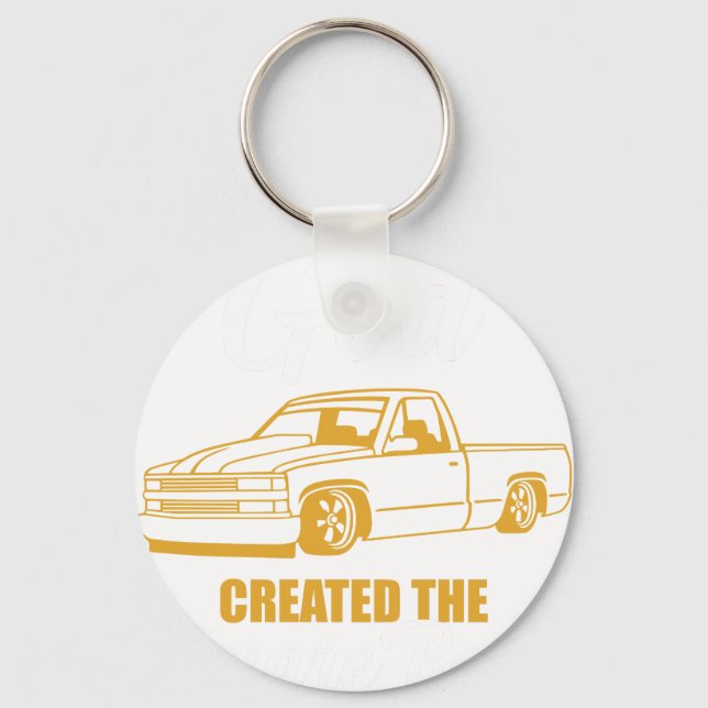 Porte-clés and on the 8th day god creared the square body and (Recto)