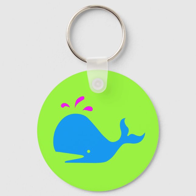 Porte-clés Andy Whale Célibataires_aqua, magenta sur vert (Recto)