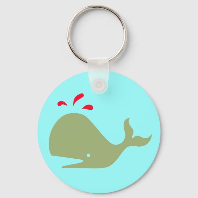 Porte-clés Andy Whale Singletons_green, rouge sur turquoise (Recto)