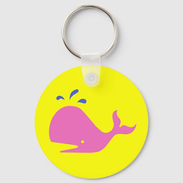 Porte-clés Andy Whale Singletons_rose, bleu sur jaune (Recto)