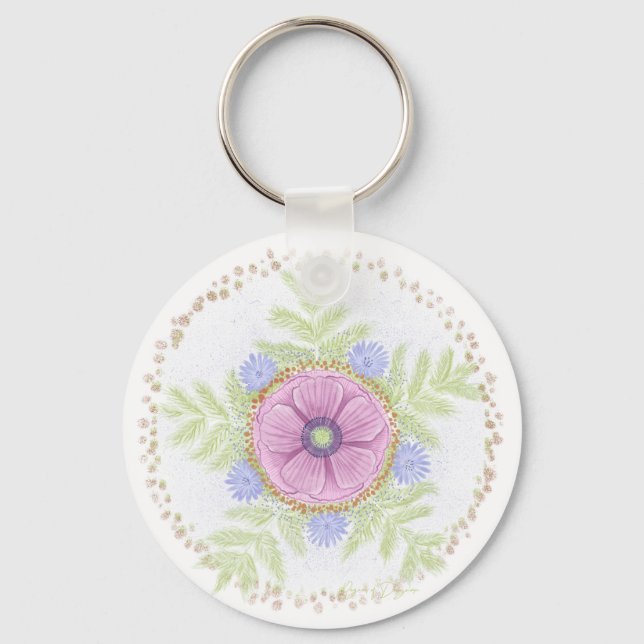 Porte-clés Anémone, fleurs d'endive, absinthe et amandes (Recto)