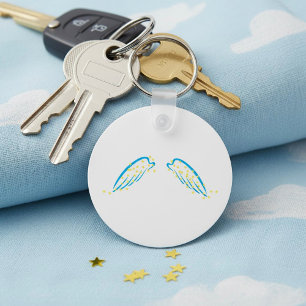 Porte-clés Ange céleste avec étoiles étincelantes