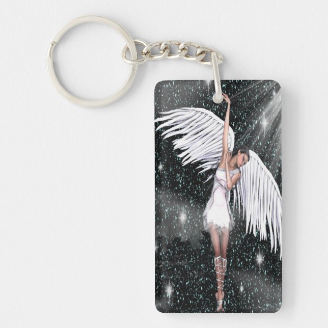 Porte-clés Ange Corps Entier Ciel Sombre (Devant)