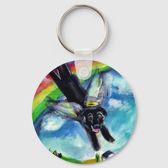 Porte-clés Ange de laboratoire noir (Recto)