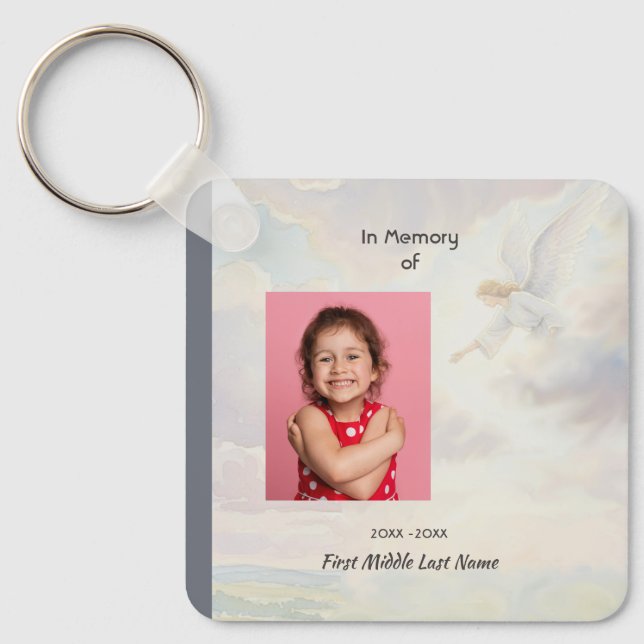 Porte-clés Ange de souvenir chrétien tendant la main  (Recto)