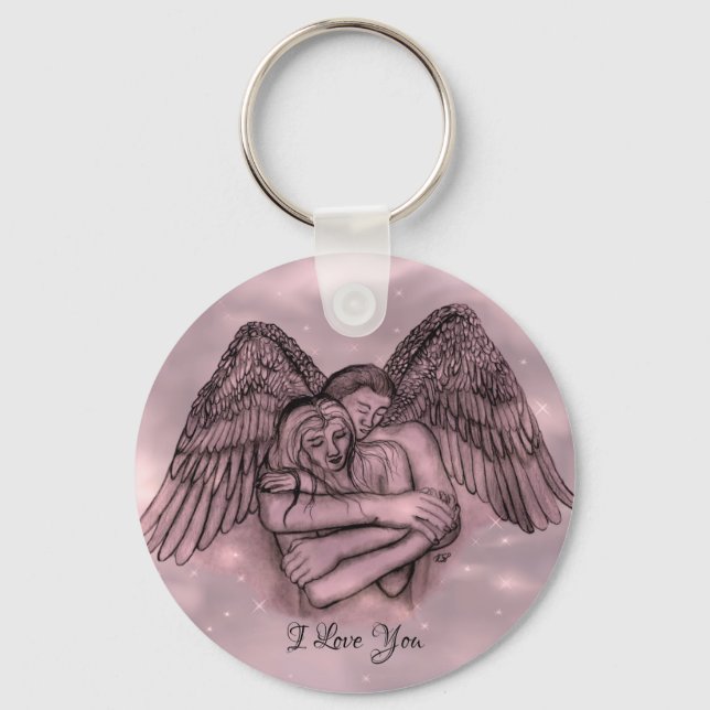Porte-clés Ange Eros amoureux , je t'aime (Recto)