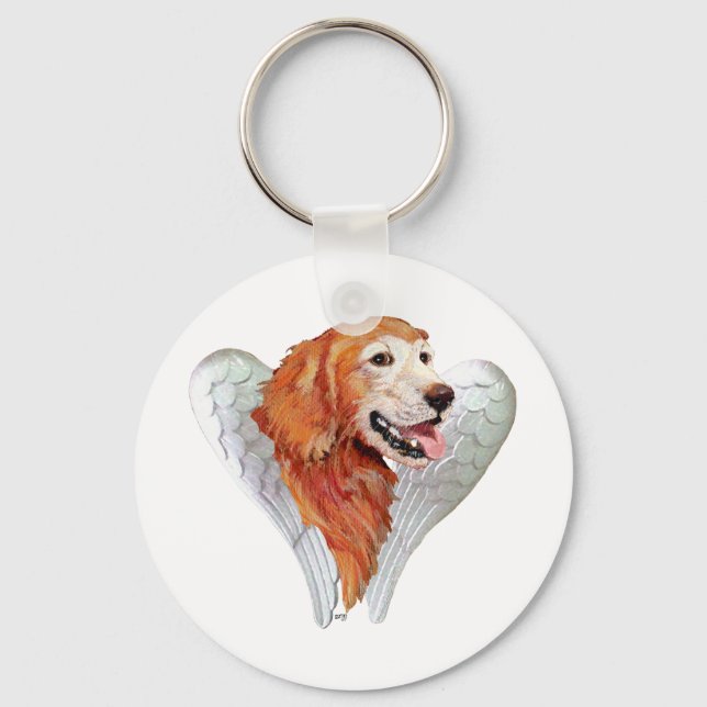 Porte-clés Ange Golden Retriever (Recto)
