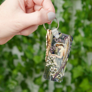 Porte-clés Ange victorien et fleurs de lys de Pâques vintage