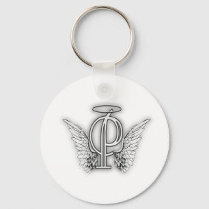 Porte-clés Angel Alphabet P Initial Letter Wings Halo
