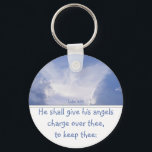 Porte-clés Angel dans les nuages, Encouragement, Ecriture Sil<br><div class="desc">Luc 4:10 Les anges veilleront sur toi,  toi,  Encouragement,  Écriture. Grand cadeau de Noël pour fils,  fille,  mère,  père,  soeur,  frère ou toute personne qui part</div>