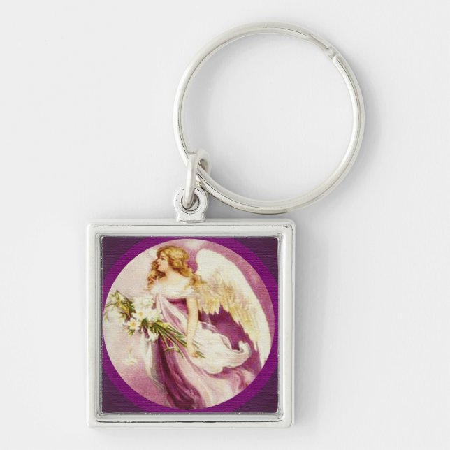 Porte-clés Angel de Pâques vintage Texté (Devant)