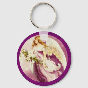 Porte-clés Angel de Pâques vintage Texté