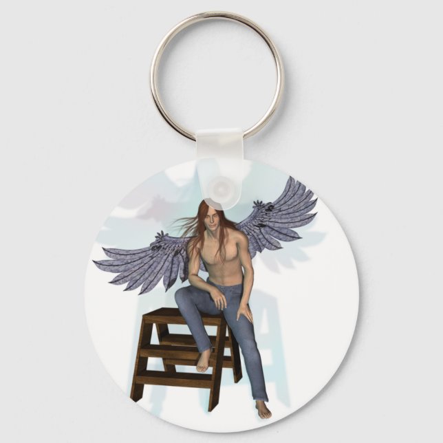 Porte-clés Angel en Jeans bleus (Recto)