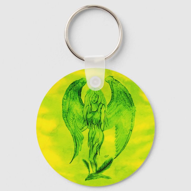Porte-clés Angel en style tatouage (Recto)